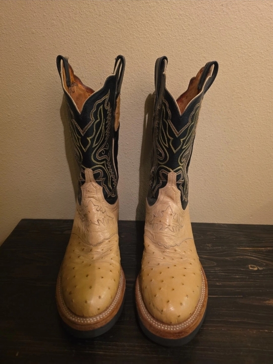 Lucchese Shoes - Lucchese 2000 Full Quill Ostrich Women's Sz 8B Boots Tan/Black T1505HD